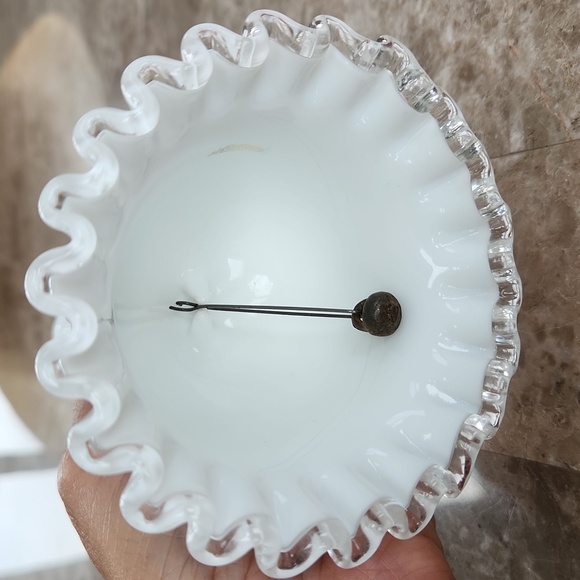 Fenton White Spanish Lace Silvercrest Bell, 6" tall - Picture 4 of 4